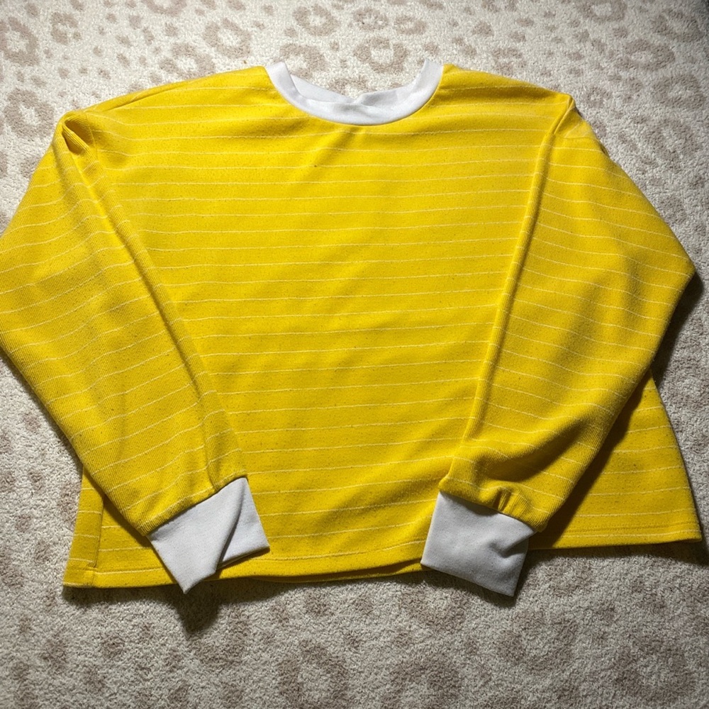 Yellow Striped Crew Pullover